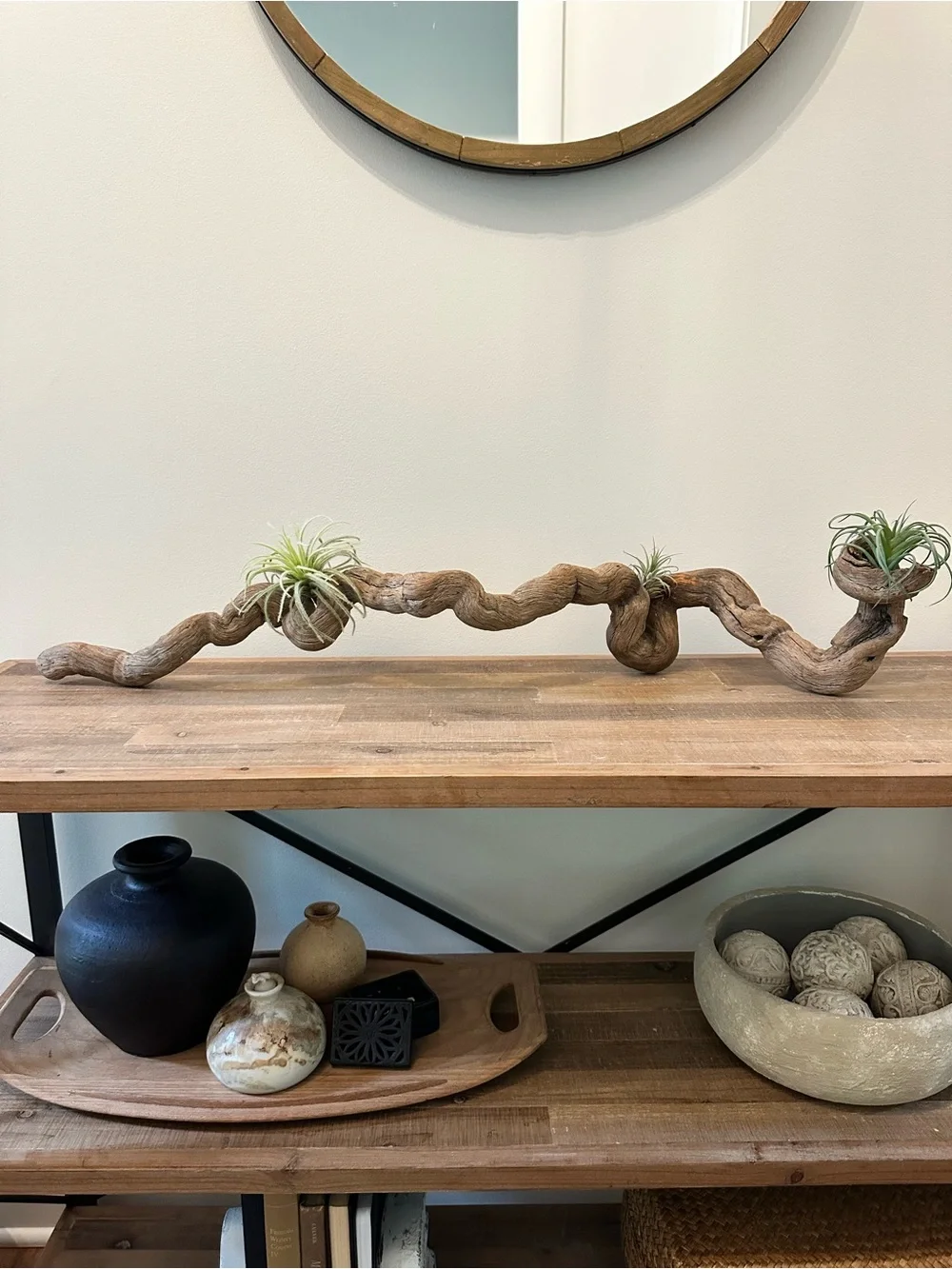 Natural Organic Twisted Vine Decorative Accent - Rustic Brown Winding Silhouette